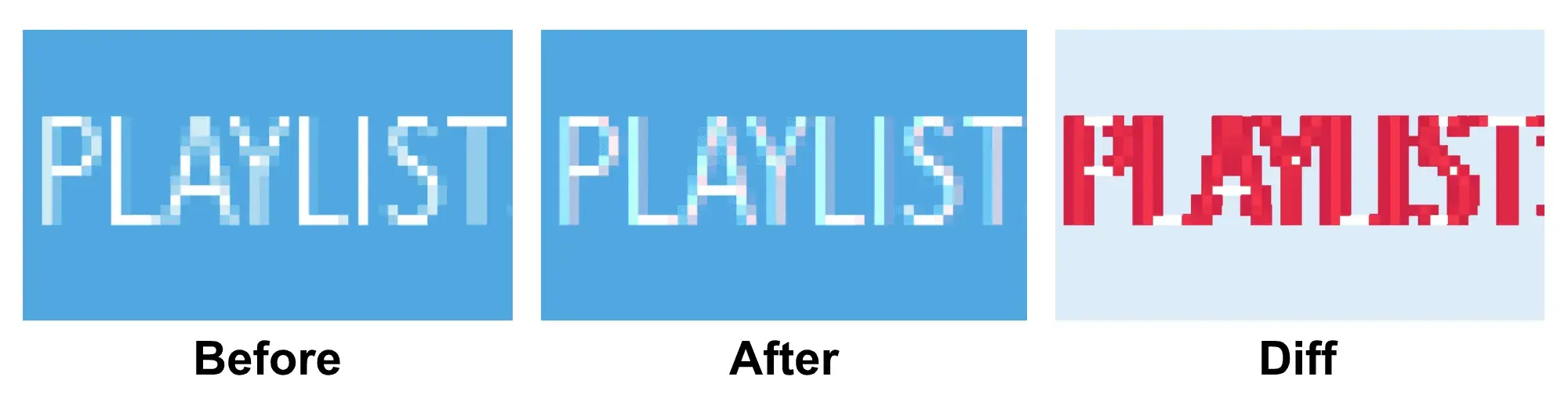 Example of Visual Testing Diff